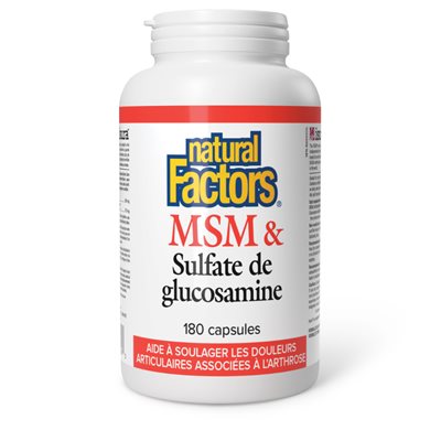 Natural Factors MSM & Sulfate de glucosamine 180 capsules Natural Factors MSM & Sulfate de glucosamine 180 capsules