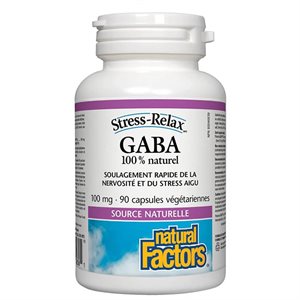 Natural Factors 100% Natural GABA 100 mg 90 Vegetarian Capsules
