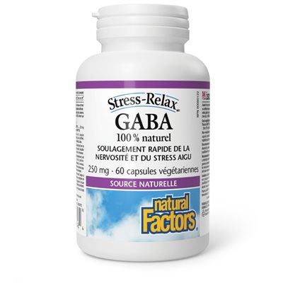 Natural Factors GABA 100 % naturel 250 mg 60 capsules végétariennes Natural Factors GABA 100 % naturel 250 mg 60 capsules végétariennes