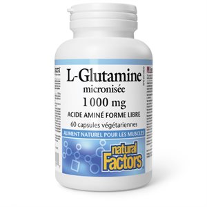 Natural Factors Micronized L-Glutamine 1000 mg 60 Vegetarian Capsules