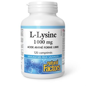 Natural Factors L-Lysine Free Form Amino Acid 1000 mg 120 Tablets