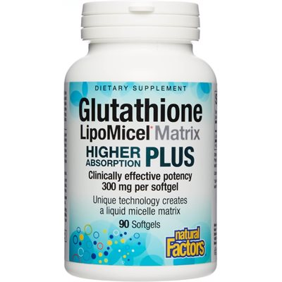 Natural Factors Glutathion Matrice LipoMicel 300 mg 90 gélule liquide