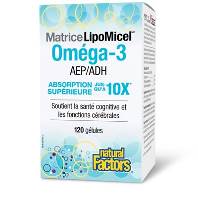 Natural Factors Omega-3 Matrice Lipomicel 120Gél Natural Factors Omega-3 Matrice Lipomicel 120Gél