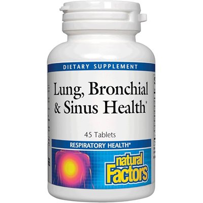 Natural Factors Santé des poumons, des bronches et des sinus 45 comprimés Natural Factors Santé des poumons, des bronches et des sinus 45 comprimés