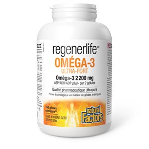 Natural Factors Oméga-3 Ultra-fort 2 200 mg 150 gélules Enteripure