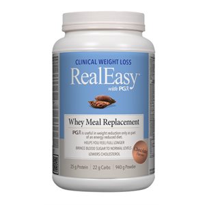 Natural Factors RealEasy(MC) avec PGX(MD) Substitut de repas au petit-lait 940 g poudre Arôme de chocolat