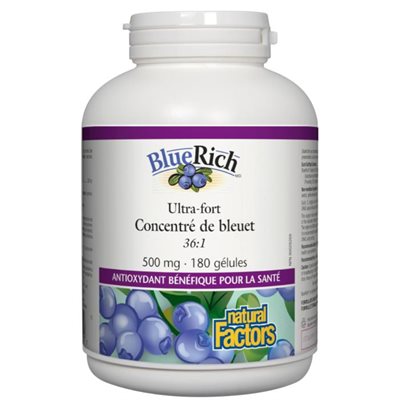 Natural Factors Concentré De Myrtille Super Fort 500 Mg 180Un Natural Factors Concentré De Myrtille Super Fort 500 Mg 180Un