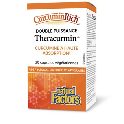 Natural Factors Theracurmin Double puissance 60 mg 30 capsules végétariennes Natural Factors Theracurmin Double puissance 60 mg 30 capsules végétariennes