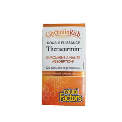 Natural Factors Theracurmin CurcuminRich Double Strength 60 mg 120 Vegetarian Capsules