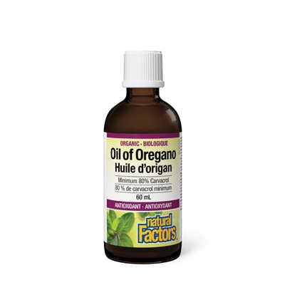 Natural Factors Huile d'origan biologique 60 mL liquide Natural Factors Huile d'origan biologique 60 mL liquide