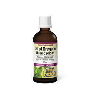 Natural Factors Huile d'origan biologique 60 mL liquide