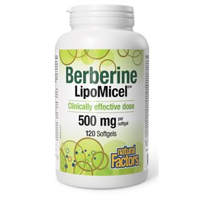 Natural Factors Berberine LipoMicel® 500 mg 120 Softgels