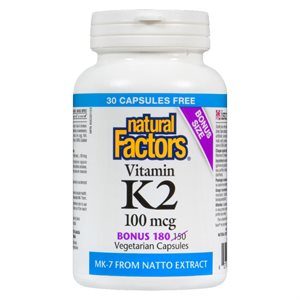 Natural Factors Vitamin K2 100 mcg 180 Vegetarian Capsules