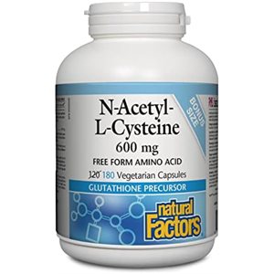 Natural Factors N-acétyl-L-cystéine 600 mg 180 capsules végétariennes