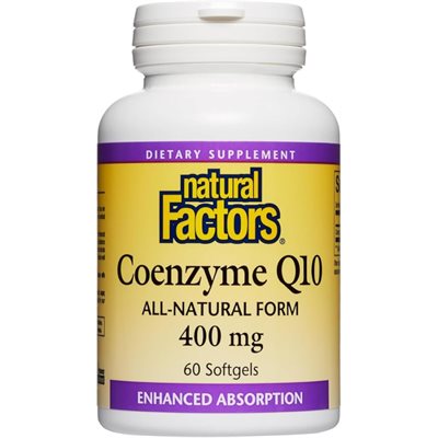 Natural Factor Coenzyme Q10 400 mg 60 gélules Natural Factor Coenzyme Q10 400 mg 60 gélules