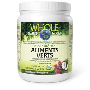 Whole Earth & Sea® Aliments verts biologiques 405 g poudre Arôme tropical biologique
