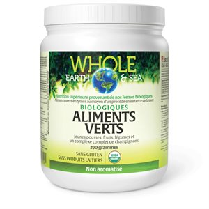 Whole Earth & Sea® Aliments verts biologiques 390 g poudre Non aromatisé