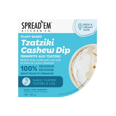Spreadem Trempette végétale à l'ail tzatziki et aux noix de cajou 183 g Spreadem Trempette végétale à l'ail tzatziki et aux noix de cajou 183 g