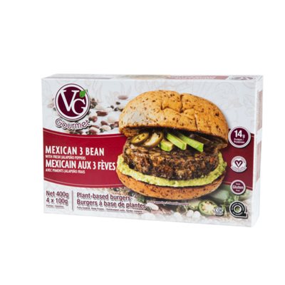 VG Gourmet Vegan 3 Bean Mexican Burger 400g