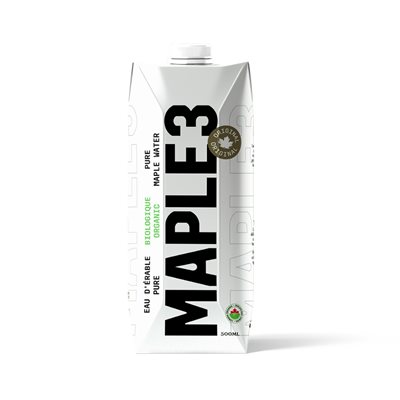 Maple3 Eau d'érable 100% Pure Biologique 1 L