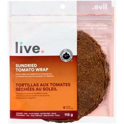 Live Tortillas aux Tomates Séchées au Soleil 4 Tortillas 112 g