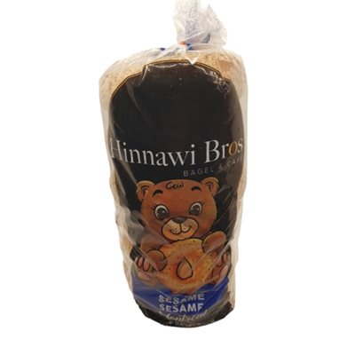 Hinnawi Bros bagels traditionnels sésame végétalien 6un 640g