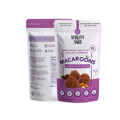 Vitality Snax Macaroons Almond Chocolate with Maca 150g