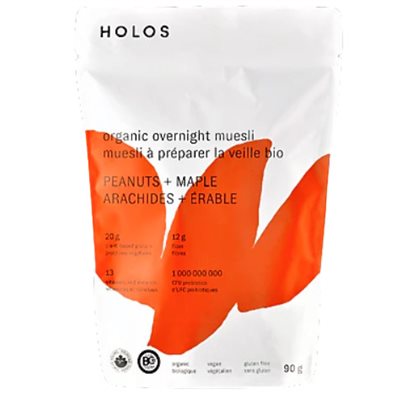 Holos Muesli à Préparer la Veille Arachides et érable Biologique 90g