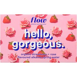Flow Organic Strawberry + Rose Flavoured Alkaline Spring Water 12 Pkx500ml 12 x 500ml