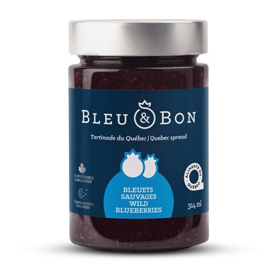 Bleu & Bon Confitures Bleuets sauvages 314ml Bleu & Bon Confitures Bleuets sauvages 314ml