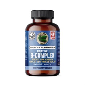 Pure Labs Vitamins Complexe B Bioactif – À Action Prolongée 60 Vegi Cap