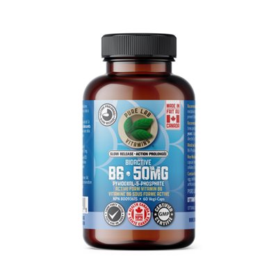 Pure Labs Vitamins B6 Bioactive (Pyridoxal-5-Phosphate 50Mg) - À Action Prolongée 60 Vegi Cap Pure Labs Vitamins B6 Bioactive (Pyridoxal-5-Phosphate 50Mg) - À Action Prolongée 60 Vegi Cap