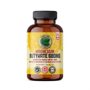 Pure Labs Vitamins Glycinate De Magnésium Butyrate 680Mg 120 Vegi Cap