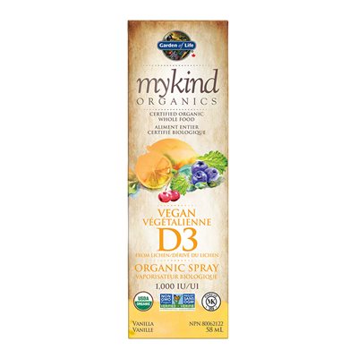 Garden Of Life mykind Organics - VitamineÂ D3 végétalienne biologique en vaporisateur - Vanille