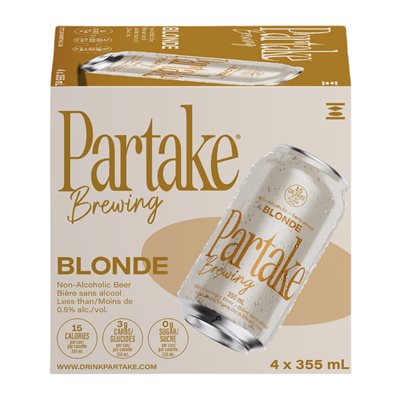 Partake Blonde Non-Alcoholic Beer 4X355ML