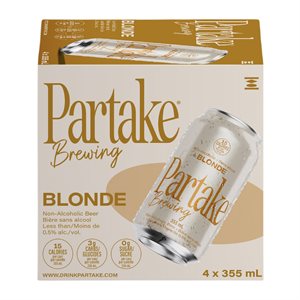 Partake Biére Sans Alcool Blonde 4X355Ml