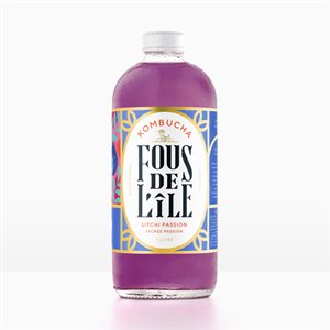 FOUS DE L'ILE Kombucha bio LITCHI PASSION 1L