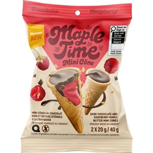 Erable Au Fil Du Temps Dark Chocolate And Raspberry Maple Butter Mini Cones 40g