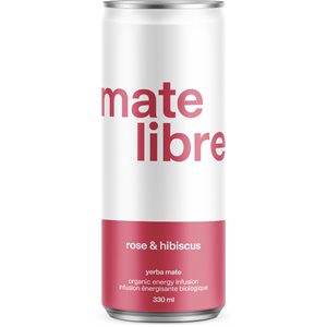 Mate Libre Infusion De Yerba Maté Rose Hibiscus (Cannette) Bio 300Ml