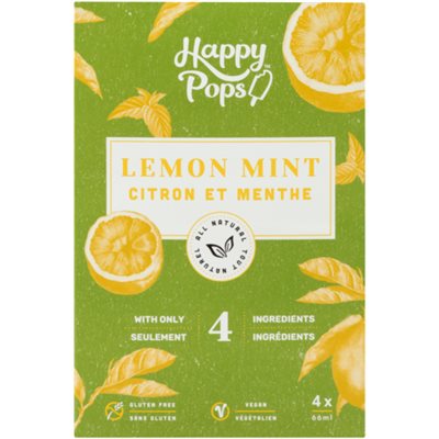 Happy Pops Citron et Menthe 4 x 66 ml