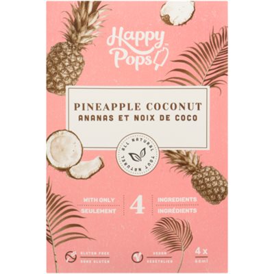 Happy Pops Ananas et Noix de Coco 4 x 66 ml