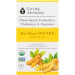 Living Alchemy Your Flora Plant-Based Probiotics, Prebiotics & Enzymes Soothe 60 Vegan Capsules 