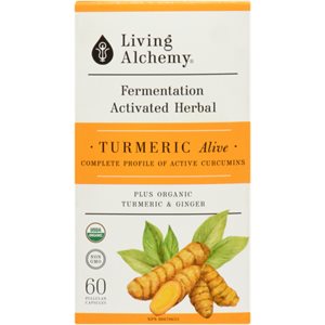 Living Alchemy Alive Fermentation Activated Herbal Turmeric 60 Pullulan Capsules 60UN