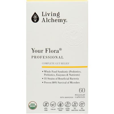 Living Alchemy Your Flora Complete Gut Relief Professional 60 Pullulan Capsules 