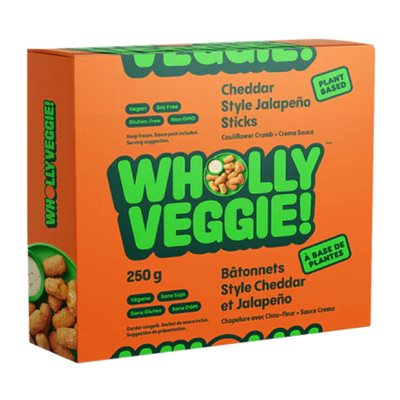 Wholly Veggie! Cheddar Jalapeno Sticks. 250G