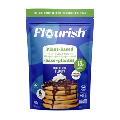 Flourish Blueberry Plant-Based Protein Gluten Free Pancake Mix 430g