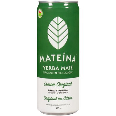 Mateina Yerba Mate Energy Infusion Lemon Original Organic 355 ml