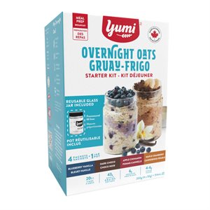 Yumi Overnight Oats Kit petit-déjeuner (4 saveurs, pot inclus)