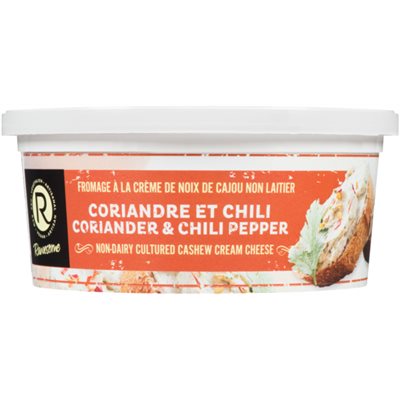 Rawesome Fromage à la Créme de Noix de Cajou Non Laitier Coriandre et Chili 227 g