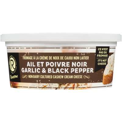 Rawesome Fromage à la Créme de Noix de Cajou Non Laitier Ail et Poivre Noir 227 g Rawesome Fromage à la Créme de Noix de Cajou Non Laitier Ail et Poivre Noir 227 g